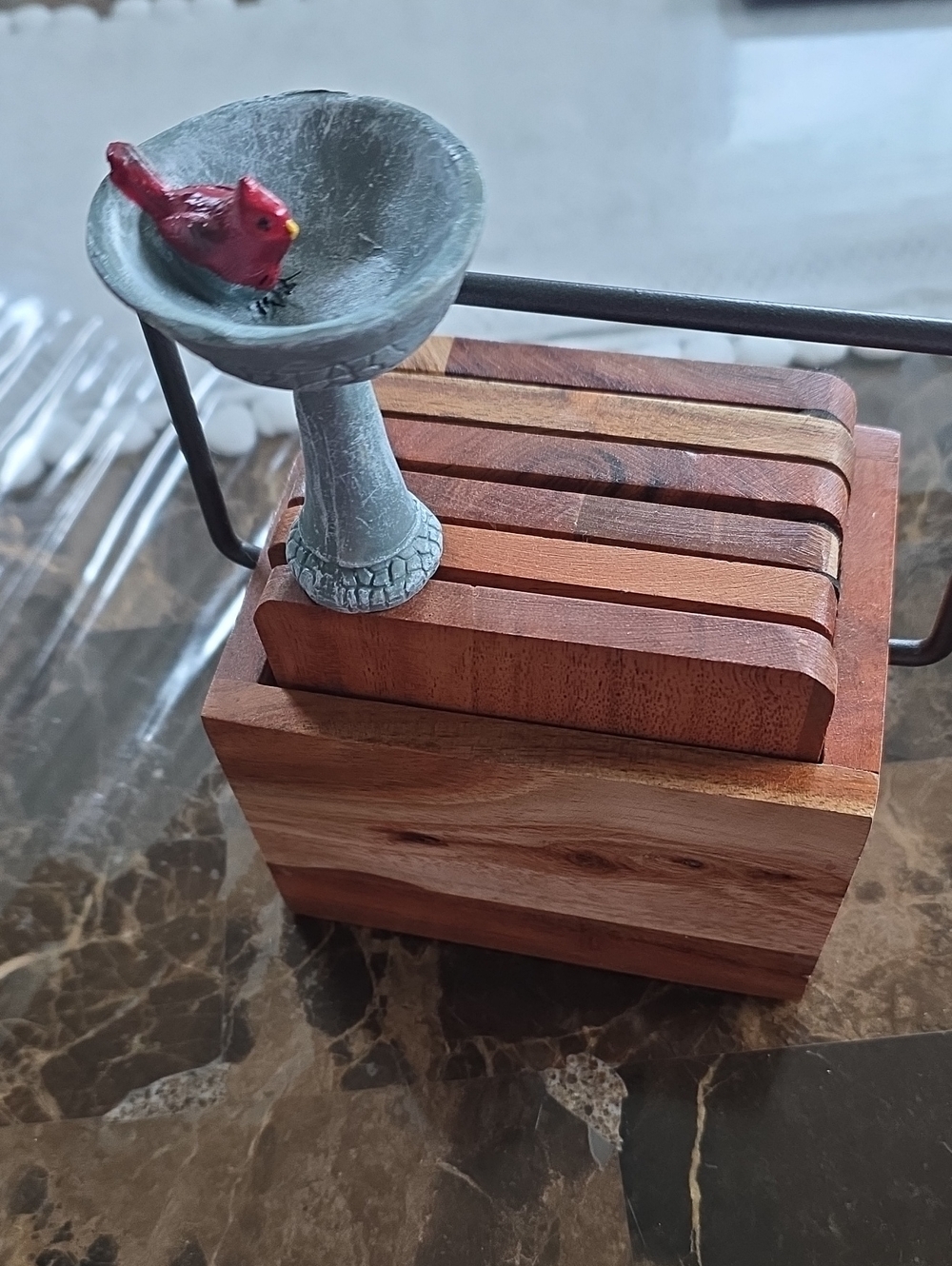 Only Miniature Birdbath, Coffee coasters Not For Sale